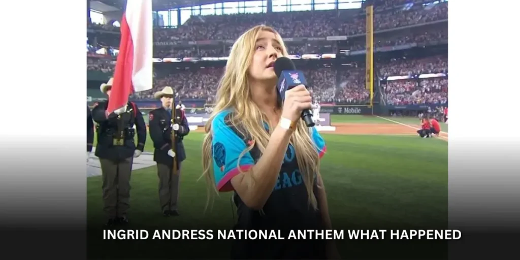 ingrid andress national anthem what happened